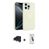 MARSİLYAN™- iPhone 15 Pro Max Kılıf Yankı Form Serisi - Şeffaf Pasifik Cam Ekran Koruyucu + Raze Metal Kamera Lens - LT