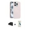 MARSİLYAN™- iPhone 15 Pro Max Kılıf Yankı Form Serisi - Şeffaf Pasifik Cam Ekran Koruyucu + Siyah Raze Metal Kamera Lens