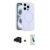 MARSİLYAN™- iPhone 15 Pro Max Kılıf Yankı Form Serisi - Şeffaf Pasifik Cam Ekran Koruyucu + Siyah Raze Metal Kamera Lens