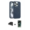 MARSİLYAN™- iPhone 15 Pro Max Kılıf Yankı Form Serisi - Siyah 360 Mat Full Body Arka Koruyucu + Raze Metal Kamera Lens - GS
