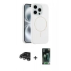 MARSİLYAN™- iPhone 15 Pro Max Kılıf Yankı Form Serisi - Siyah 360 Mat Full Body Arka Koruyucu + Raze Metal Kamera Lens - GS