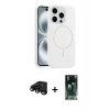 MARSİLYAN™- iPhone 15 Pro Max Kılıf Yankı Form Serisi - Siyah 360 Mat Full Body Arka Koruyucu + Siyah Raze Metal Kamera Lens