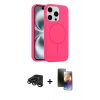 MARSİLYAN™- iPhone 15 Pro Max Kılıf Yankı Form Serisi - Siyah 3D Antistatik Mat Seramik Nano Ekran Koruyucu + Raze Metal Kamera Lens - TMGI