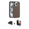 MARSİLYAN™- iPhone 15 Pro Max Kılıf Yankı Form Serisi - Siyah 3D Antistatik Mat Seramik Nano Ekran Koruyucu + Raze Metal Kamera Lens - GS