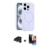 MARSİLYAN™- iPhone 15 Pro Max Kılıf Yankı Form Serisi - Siyah 3D Antistatik Mat Seramik Nano Ekran Koruyucu + Raze Metal Kamera Lens - GS