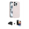MARSİLYAN™- iPhone 15 Pro Max Kılıf Yankı Form Serisi - Siyah 3D Antistatik Mat Seramik Nano Ekran Koruyucu + Raze Metal Kamera Lens - TMGI