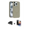 MARSİLYAN™- iPhone 15 Pro Max Kılıf Yankı Form Serisi - Siyah 3D Antistatik Mat Seramik Nano Ekran Koruyucu + Raze Metal Kamera Lens - GS