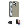 MARSİLYAN™- iPhone 15 Pro Max Kılıf Yankı Form Serisi - Siyah 3D Antistatik Mat Seramik Nano Ekran Koruyucu + Raze Metal Kamera Lens - TMGI