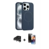 MARSİLYAN™- iPhone 15 Pro Max Kılıf Yankı Form Serisi - Siyah 3D Antistatik Mat Seramik Nano Ekran Koruyucu + Raze Metal Kamera Lens - GS
