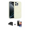 MARSİLYAN™- iPhone 15 Pro Max Kılıf Yankı Form Serisi - Siyah 3D Antistatik Mat Seramik Nano Ekran Koruyucu + Raze Metal Kamera Lens - GS