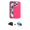 MARSİLYAN™- iPhone 15 Pro Max Kılıf Yankı Form Serisi - Siyah 3D Antistatik Seramik Nano Ekran Koruyucu + Raze Metal Kamera Lens - SH