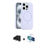 MARSİLYAN™- iPhone 15 Pro Max Kılıf Yankı Form Serisi - Siyah 3D Antistatik Seramik Nano Ekran Koruyucu + Raze Metal Kamera Lens - SH