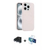 MARSİLYAN™- iPhone 15 Pro Max Kılıf Yankı Form Serisi - Siyah 3D Antistatik Seramik Nano Ekran Koruyucu + Raze Metal Kamera Lens - LT