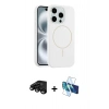 MARSİLYAN™- iPhone 15 Pro Max Kılıf Yankı Form Serisi - Siyah 3D Antistatik Seramik Nano Ekran Koruyucu + Raze Metal Kamera Lens - SH