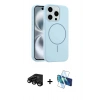 MARSİLYAN™- iPhone 15 Pro Max Kılıf Yankı Form Serisi - Siyah 3D Antistatik Seramik Nano Ekran Koruyucu + Raze Metal Kamera Lens - SH