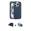 MARSİLYAN™- iPhone 15 Pro Max Kılıf Yankı Form Serisi - Siyah 3D Antistatik Seramik Nano Ekran Koruyucu + Raze Metal Kamera Lens - LT