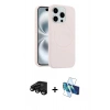 MARSİLYAN™- iPhone 15 Pro Max Kılıf Yankı Form Serisi - Siyah 3D Antistatik Seramik Nano Ekran Koruyucu + Raze Metal Kamera Lens - SH