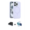 MARSİLYAN™- iPhone 15 Pro Max Kılıf Yankı Form Serisi - Siyah 3D Antistatik Seramik Nano Ekran Koruyucu + Raze Metal Kamera Lens - LT
