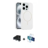 MARSİLYAN™- iPhone 15 Pro Max Kılıf Yankı Form Serisi - Siyah 3D Antistatik Seramik Nano Ekran Koruyucu + Raze Metal Kamera Lens - LT