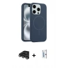 MARSİLYAN™- iPhone 15 Pro Max Kılıf Yankı Form Serisi - Siyah Bilvis 0.18mm Plus Cam Ekran Koruyucu + Raze Metal Kamera Lens - TMGI