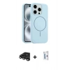 MARSİLYAN™- iPhone 15 Pro Max Kılıf Yankı Form Serisi - Siyah Bilvis 0.18mm Plus Cam Ekran Koruyucu + Raze Metal Kamera Lens - TMGI