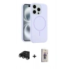 MARSİLYAN™- iPhone 15 Pro Max Kılıf Yankı Form Serisi - Siyah Bilvis 3D Cam Ekran Koruyucu + Raze Metal Kamera Lens - SH