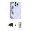 MARSİLYAN™- iPhone 15 Pro Max Kılıf Yankı Form Serisi - Siyah Bilvis 3D Cam Ekran Koruyucu + Raze Metal Kamera Lens - TMGI