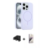 MARSİLYAN™- iPhone 15 Pro Max Kılıf Yankı Form Serisi - Siyah Bilvis 3D Mat Cam Ekran Koruyucu + Raze Metal Kamera Lens - SH