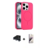 MARSİLYAN™- iPhone 15 Pro Max Kılıf Yankı Form Serisi - Siyah Bilvis 3D Mat Cam Ekran Koruyucu + Raze Metal Kamera Lens - LT
