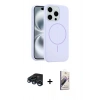 MARSİLYAN™- iPhone 15 Pro Max Kılıf Yankı Form Serisi - Siyah Bilvis 3D Mat Cam Ekran Koruyucu + Raze Metal Kamera Lens - LT