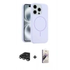 MARSİLYAN™- iPhone 15 Pro Max Kılıf Yankı Form Serisi - Siyah Bilvis 3D Mat Cam Ekran Koruyucu + Raze Metal Kamera Lens - TMGI