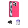MARSİLYAN™- iPhone 15 Pro Max Kılıf Yankı Form Serisi - Siyah Bilvis 5in1 3D Magic Cam Ekran Koruyucu + Gümüş Raze Metal Kamera Lens