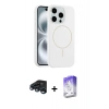 MARSİLYAN™- iPhone 15 Pro Max Kılıf Yankı Form Serisi - Siyah Bilvis 5in1 3D Magic Cam Ekran Koruyucu + Raze Metal Kamera Lens - LT