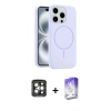 MARSİLYAN™- iPhone 15 Pro Max Kılıf Yankı Form Serisi - Siyah Bilvis 5in1 3D Magic Cam Ekran Koruyucu + PVD Metal Kamera Lens - GI
