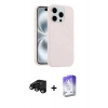 MARSİLYAN™- iPhone 15 Pro Max Kılıf Yankı Form Serisi - Siyah Bilvis 5in1 3D Magic Cam Ekran Koruyucu + Siyah Raze Metal Kamera Lens