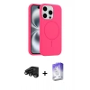 MARSİLYAN™- iPhone 15 Pro Max Kılıf Yankı Form Serisi - Siyah Bilvis 5in1 3D Magic Cam Ekran Koruyucu + Siyah Raze Metal Kamera Lens