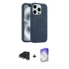 MARSİLYAN™- iPhone 15 Pro Max Kılıf Yankı Form Serisi - Siyah Bilvis 5in1 3D Magic Cam Ekran Koruyucu + Raze Metal Kamera Lens - TMGI