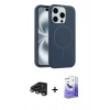 MARSİLYAN™- iPhone 15 Pro Max Kılıf Yankı Form Serisi - Siyah Bilvis 5in1 5D Magic Hayalet Cam Ekran Koruyucu + Raze Metal Kamera Lens - TMGI