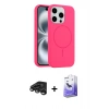 MARSİLYAN™- iPhone 15 Pro Max Kılıf Yankı Form Serisi - Siyah Bilvis 5in1 5D Magic Hayalet Cam Ekran Koruyucu + Raze Metal Kamera Lens - TMGI