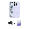 MARSİLYAN™- iPhone 15 Pro Max Kılıf Yankı Form Serisi - Siyah Bilvis 5in1 5D Magic Hayalet Cam Ekran Koruyucu + Raze Metal Kamera Lens - LT