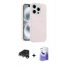 MARSİLYAN™- iPhone 15 Pro Max Kılıf Yankı Form Serisi - Siyah Bilvis 5in1 5D Magic Hayalet Cam Ekran Koruyucu + Raze Metal Kamera Lens - GS