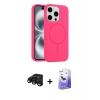 MARSİLYAN™- iPhone 15 Pro Max Kılıf Yankı Form Serisi - Siyah Bilvis 5in1 5D Magic Hayalet Cam Ekran Koruyucu + Siyah Raze Metal Kamera Lens