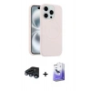 MARSİLYAN™- iPhone 15 Pro Max Kılıf Yankı Form Serisi - Siyah Bilvis 5in1 5D Magic Hayalet Cam Ekran Koruyucu + Raze Metal Kamera Lens - LT