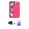 MARSİLYAN™- iPhone 15 Pro Max Kılıf Yankı Form Serisi - Siyah Bilvis 5in1 5D Magic Hayalet Cam Ekran Koruyucu + Raze Metal Kamera Lens - GS