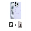 MARSİLYAN™- iPhone 15 Pro Max Kılıf Yankı Form Serisi - Siyah Bilvis Hayalet Cam Ekran Koruyucu + PVD Metal Kamera Lens - GI