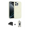 MARSİLYAN™- iPhone 15 Pro Max Kılıf Yankı Form Serisi - Siyah Bilvis Hayalet Cam Ekran Koruyucu + Raze Metal Kamera Lens - GS