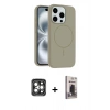 MARSİLYAN™- iPhone 15 Pro Max Kılıf Yankı Form Serisi - Siyah Bilvis Hayalet Cam Ekran Koruyucu + PVD Metal Kamera Lens - GI