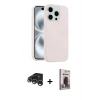 MARSİLYAN™- iPhone 15 Pro Max Kılıf Yankı Form Serisi - Siyah Bilvis Hayalet Cam Ekran Koruyucu + Raze Metal Kamera Lens - GS