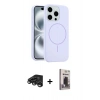 MARSİLYAN™- iPhone 15 Pro Max Kılıf Yankı Form Serisi - Siyah Bilvis Hayalet Cam Ekran Koruyucu + Raze Metal Kamera Lens - TMGI