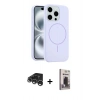 MARSİLYAN™- iPhone 15 Pro Max Kılıf Yankı Form Serisi - Siyah Bilvis Hayalet Cam Ekran Koruyucu + Raze Metal Kamera Lens - GS